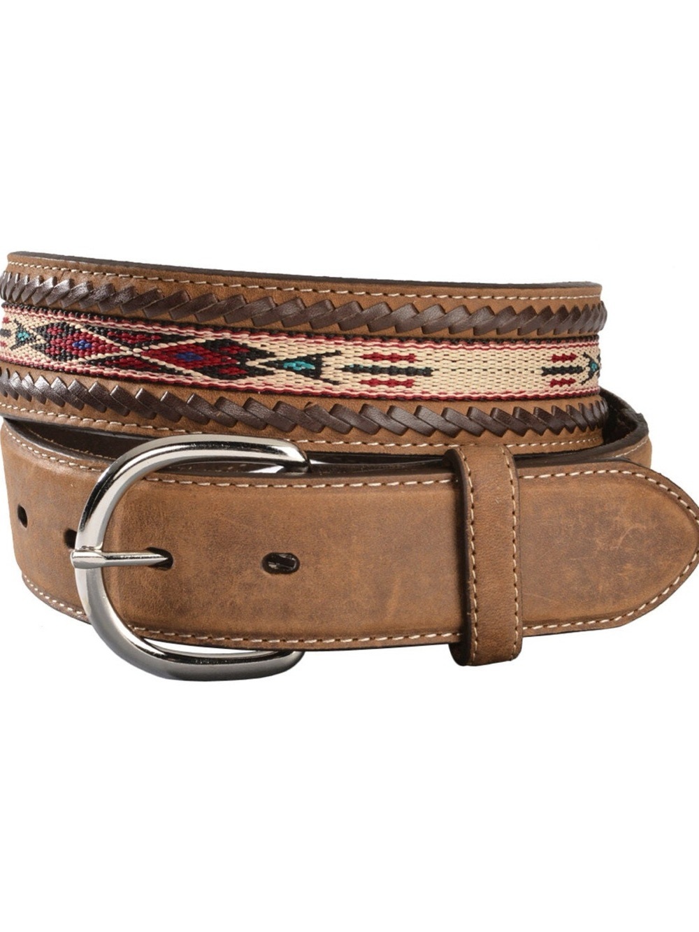 TONY LAMA MEN'S WOVEN LEATHER LACE BELT